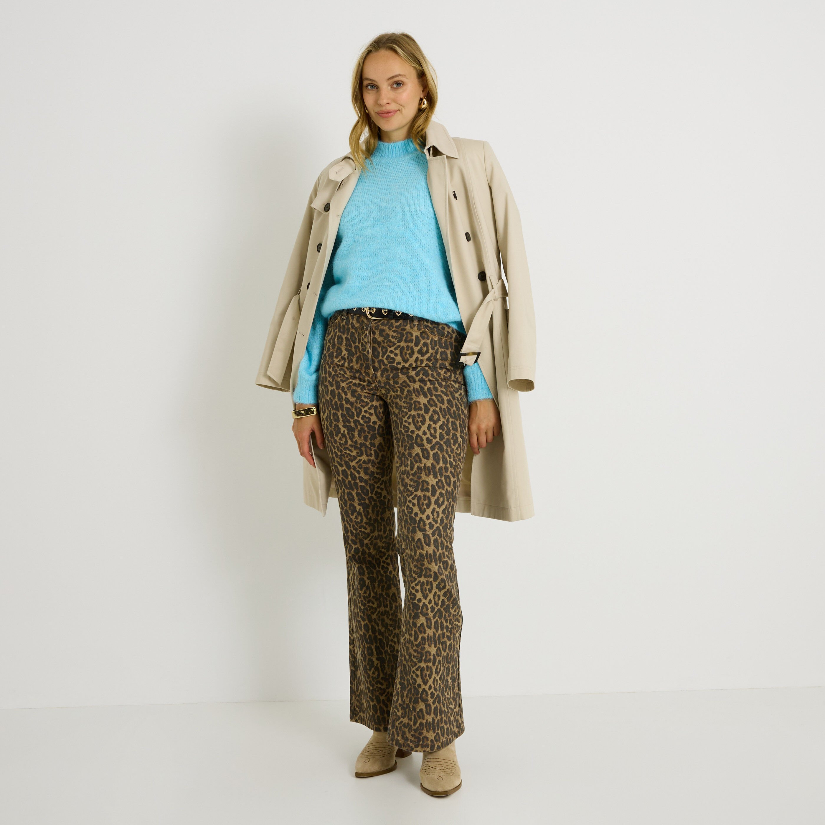 Pull col montant femme