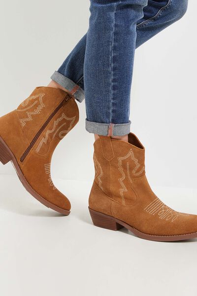 Bottines en cuir femme