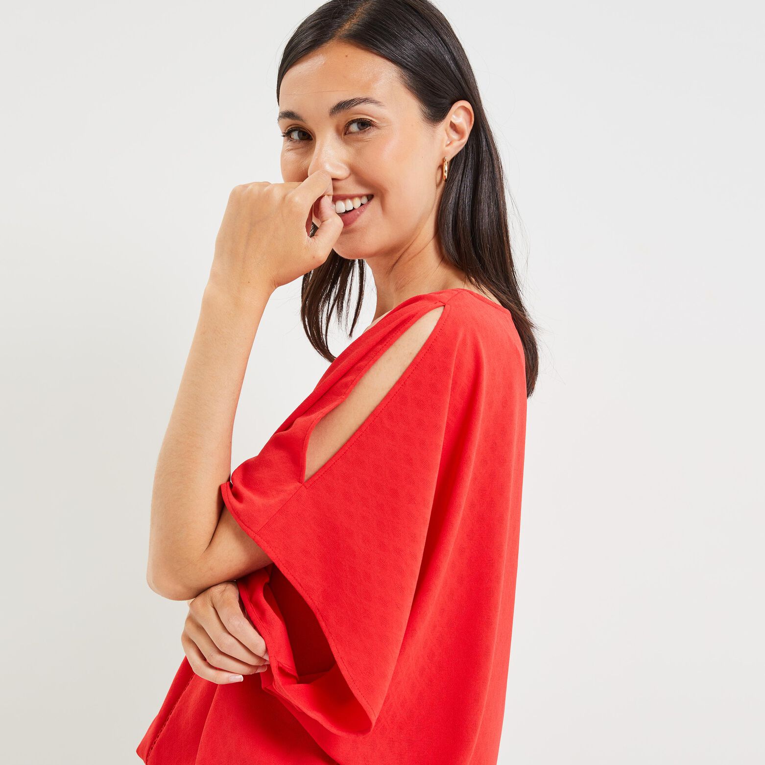 Blouse épaules ouvertes femme