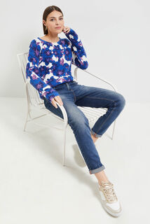 Pull imprimé fleuri femme