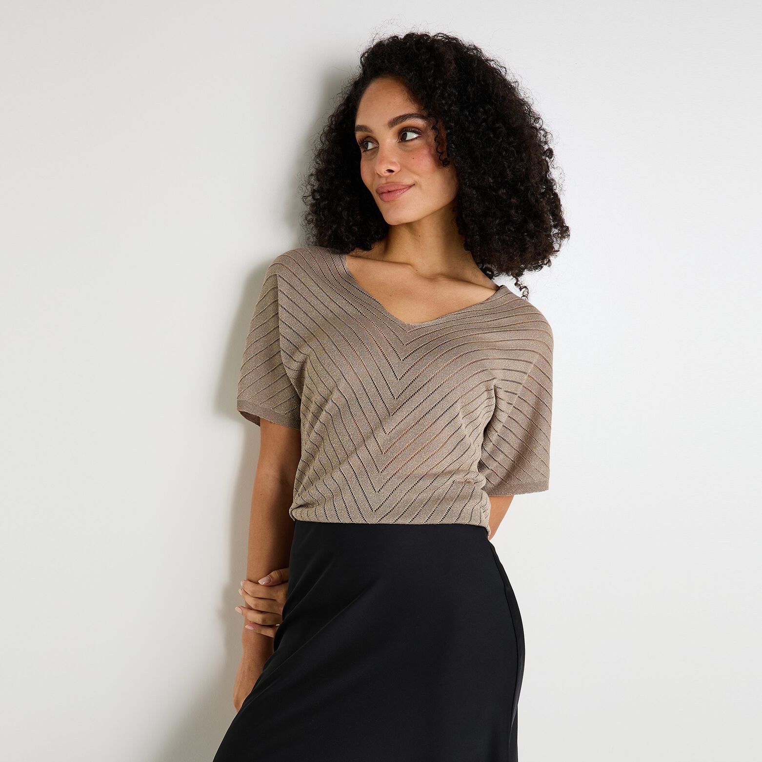 Pull manches courtes femme