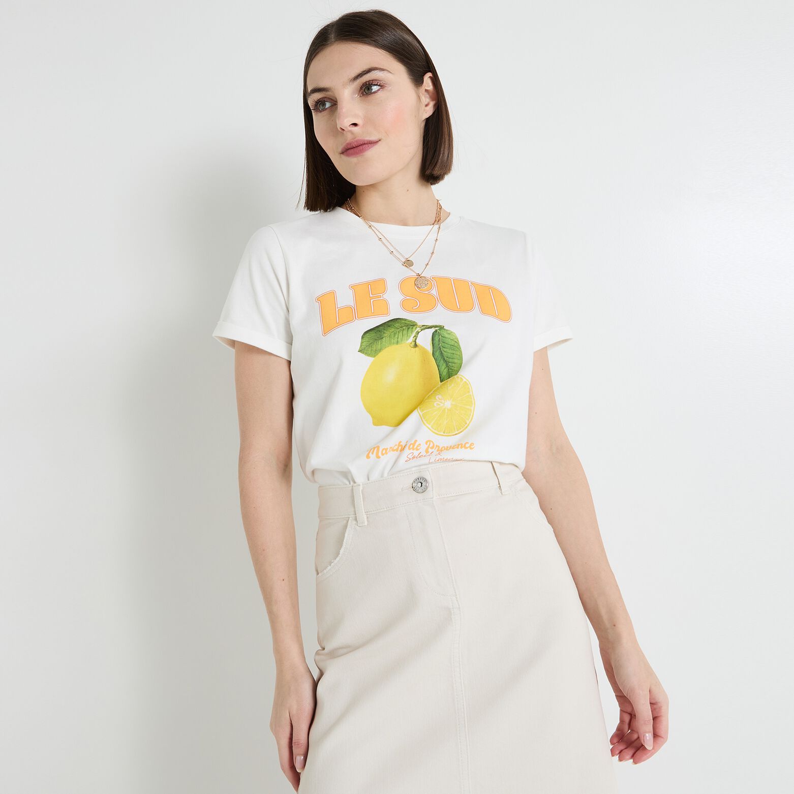 T-shirt col rond femme