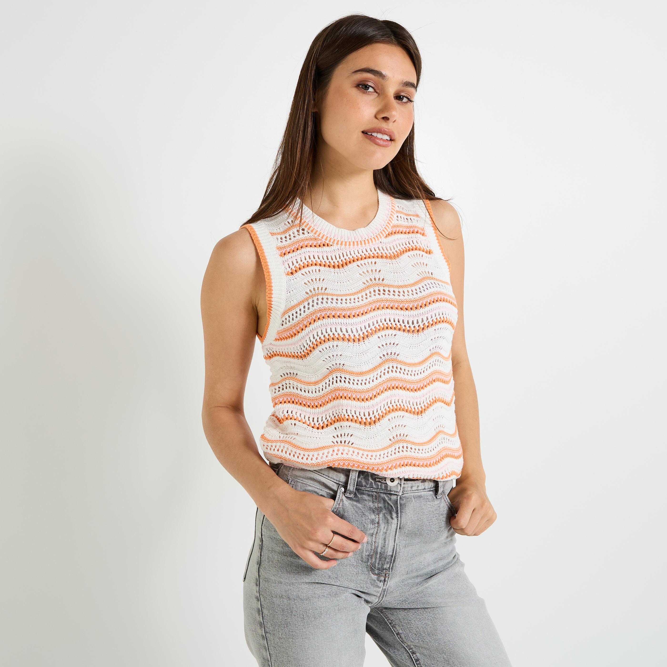 Pull sans manches femme