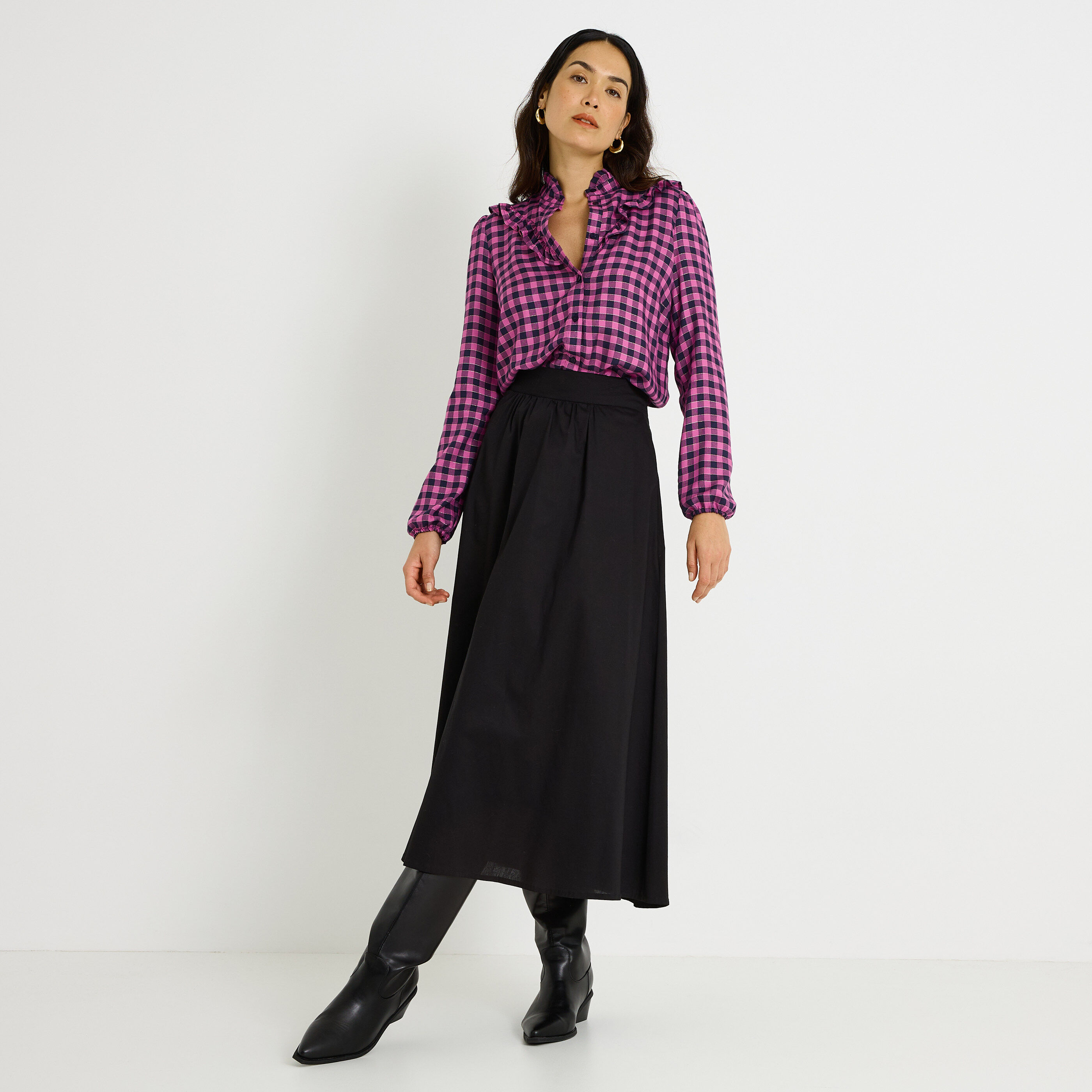 Chemise imprim&eacute; vichy femme