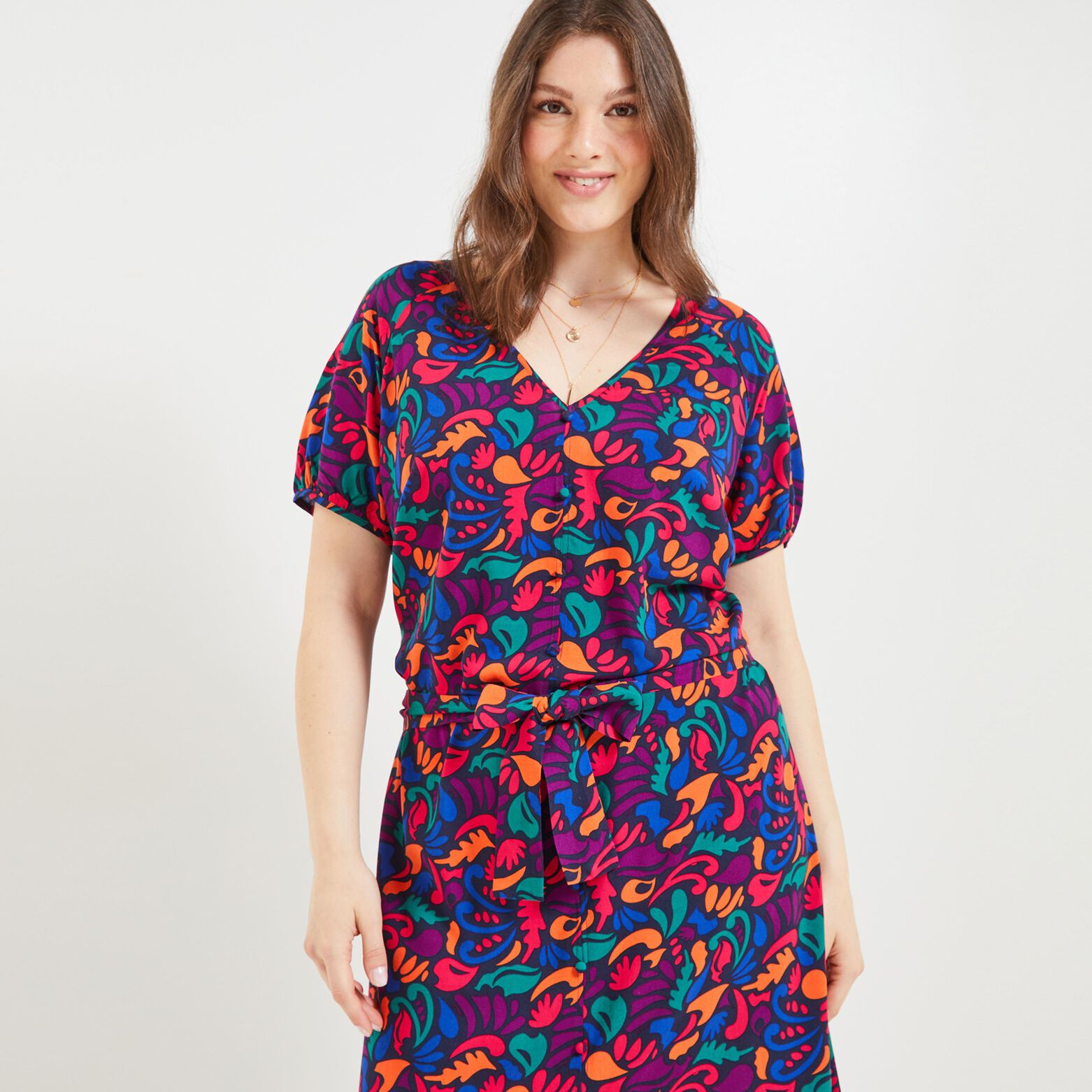 Robe longue imprimée femme