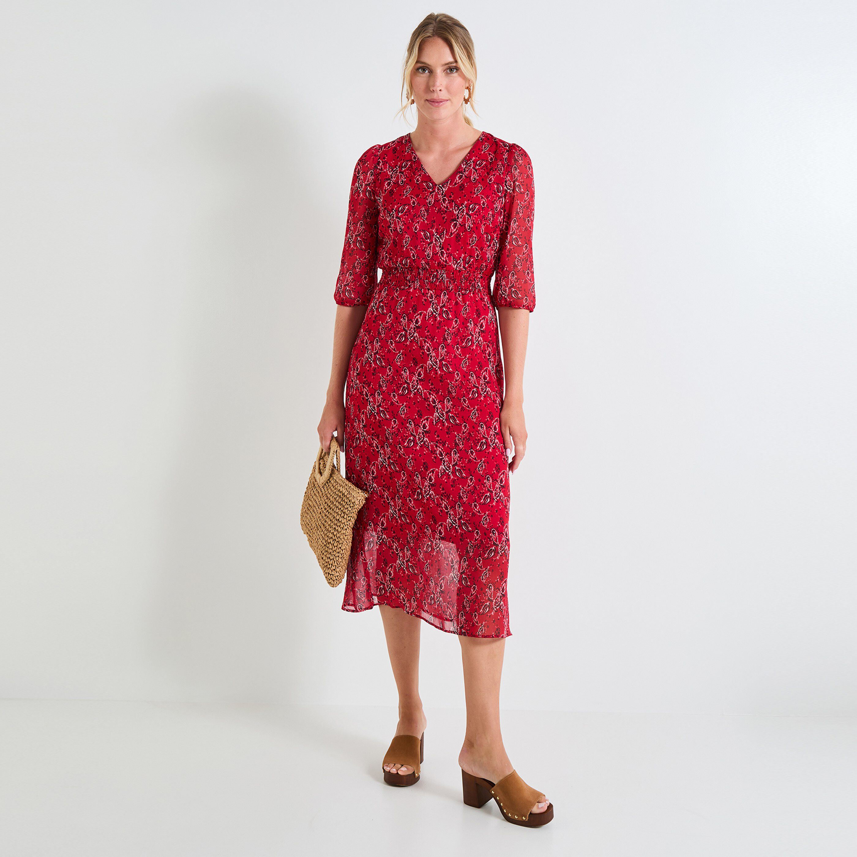 Robe manches 3/4 femme