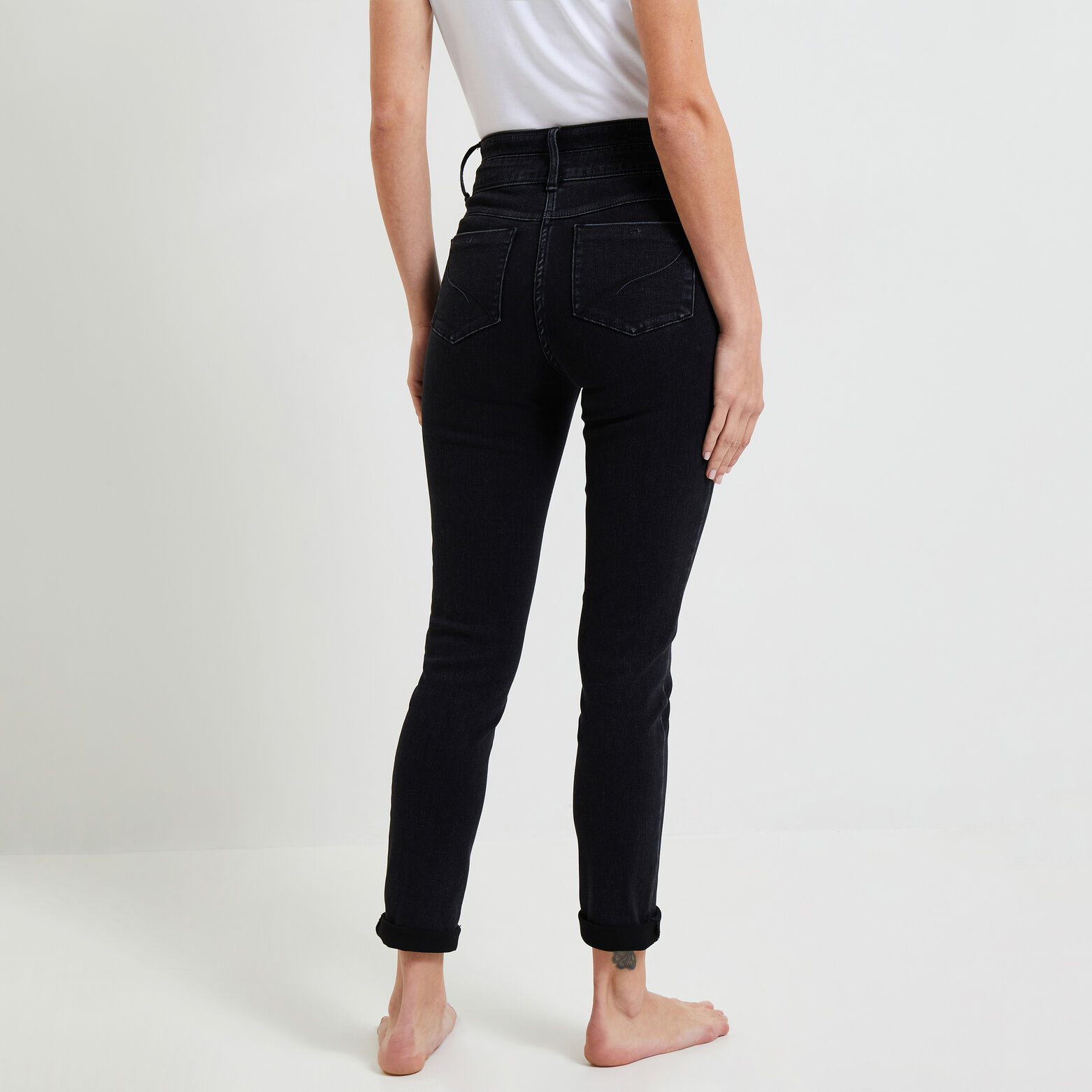 Jean raccourci taille haute HANOI femme
