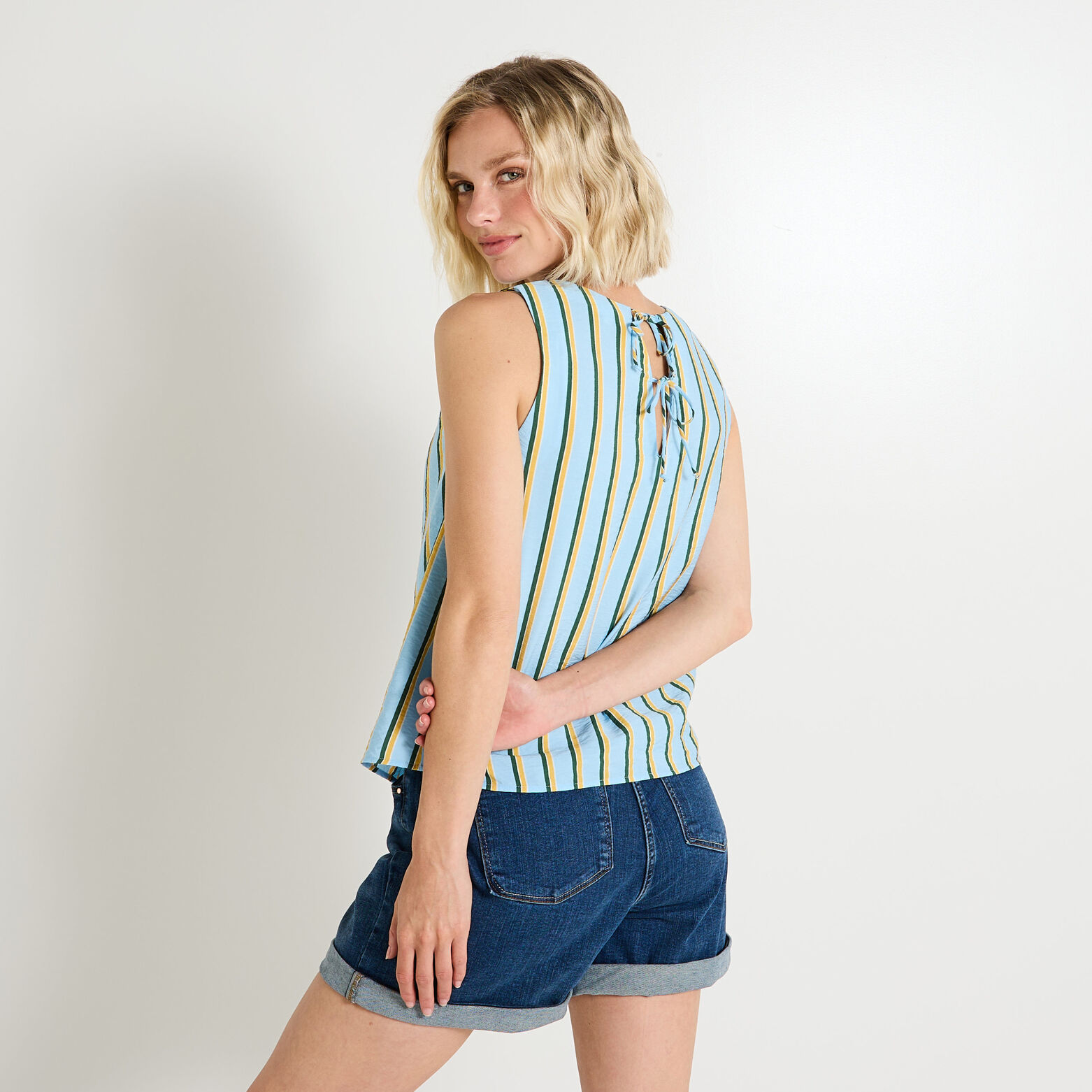 Top col rond femme