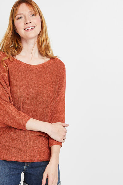 Pull loose col bateau femme