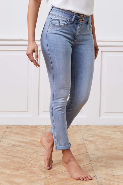 Jean raccourci taille haute HANOI femme