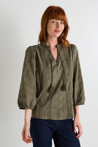 Blouse brodée femme