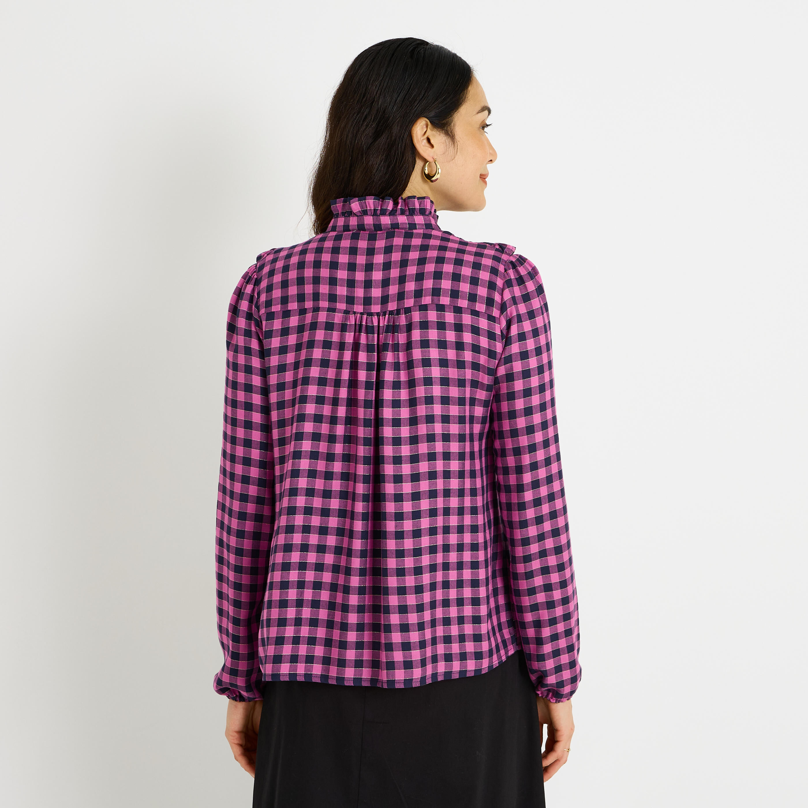 Chemise imprim&eacute; vichy femme