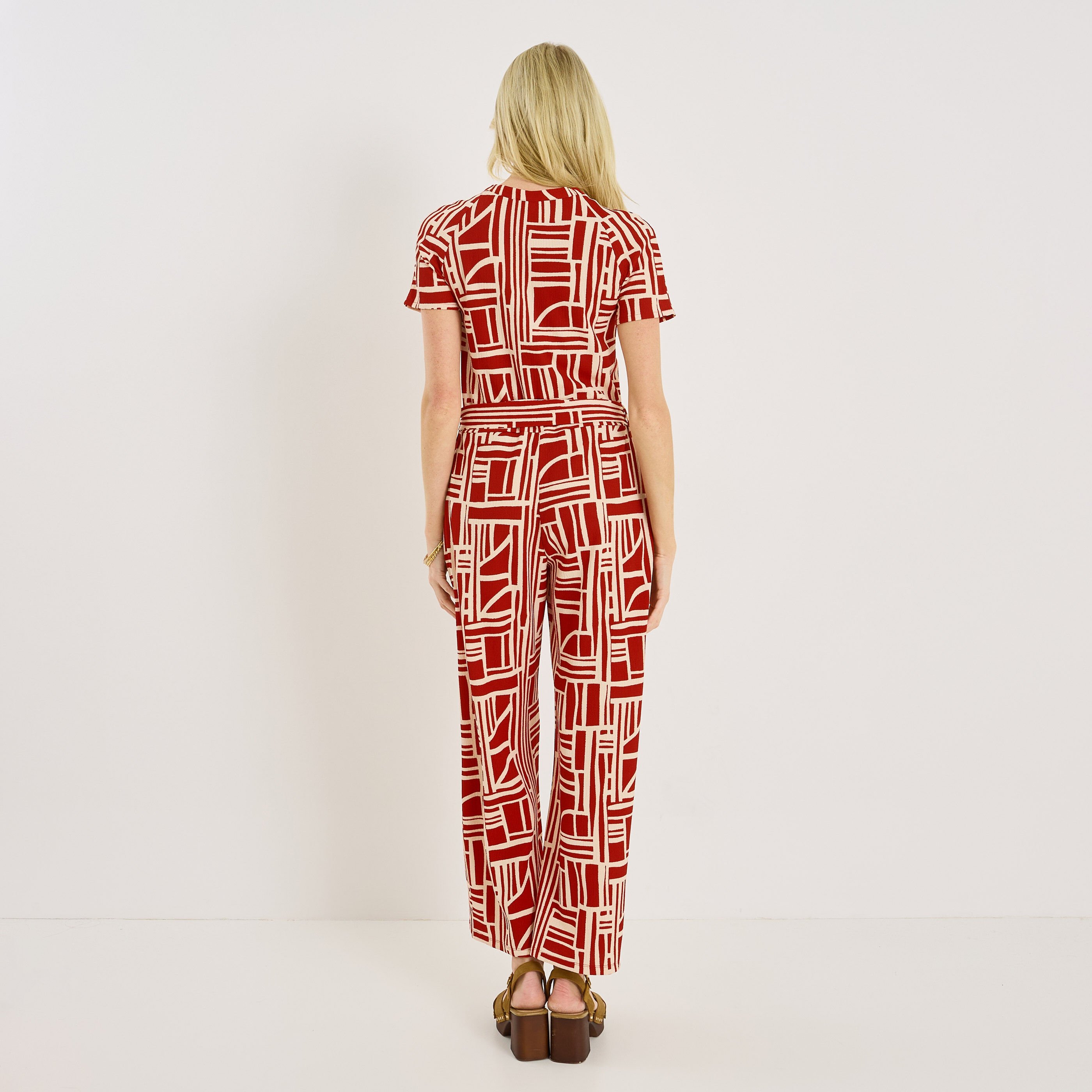 Combinaison maille imprim&eacute;e femme