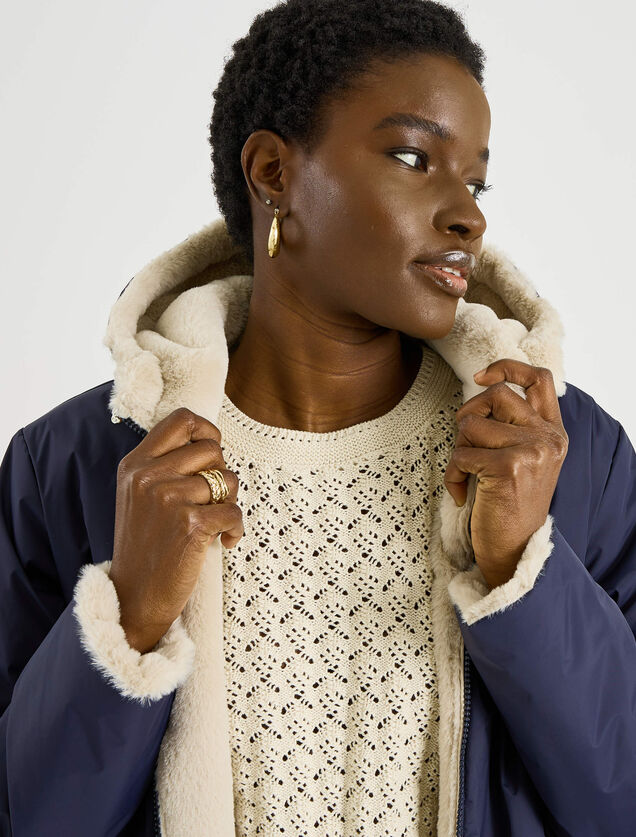 Parka imitation fourrure femme
