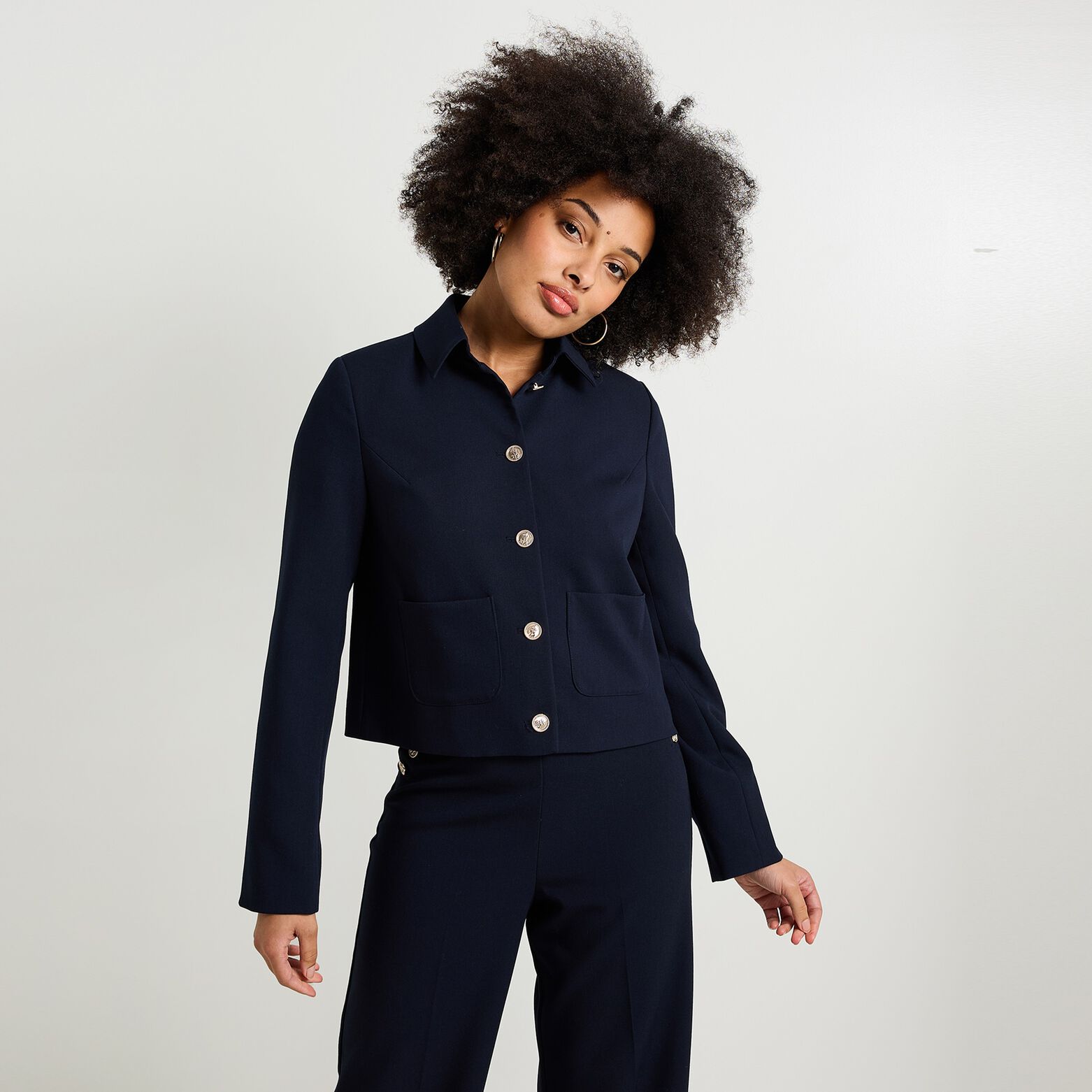 Veste col chemise femme MARINE Graindemalice