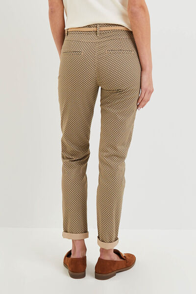 Pantalon chino imprimé femme
