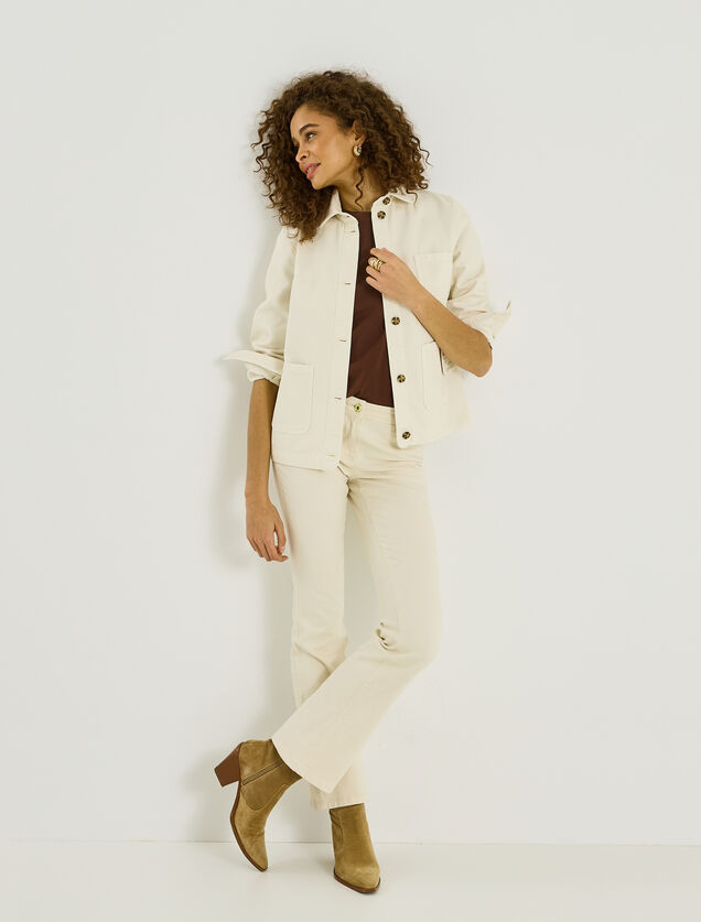 Veste casual poches plaqu&eacute;es femme