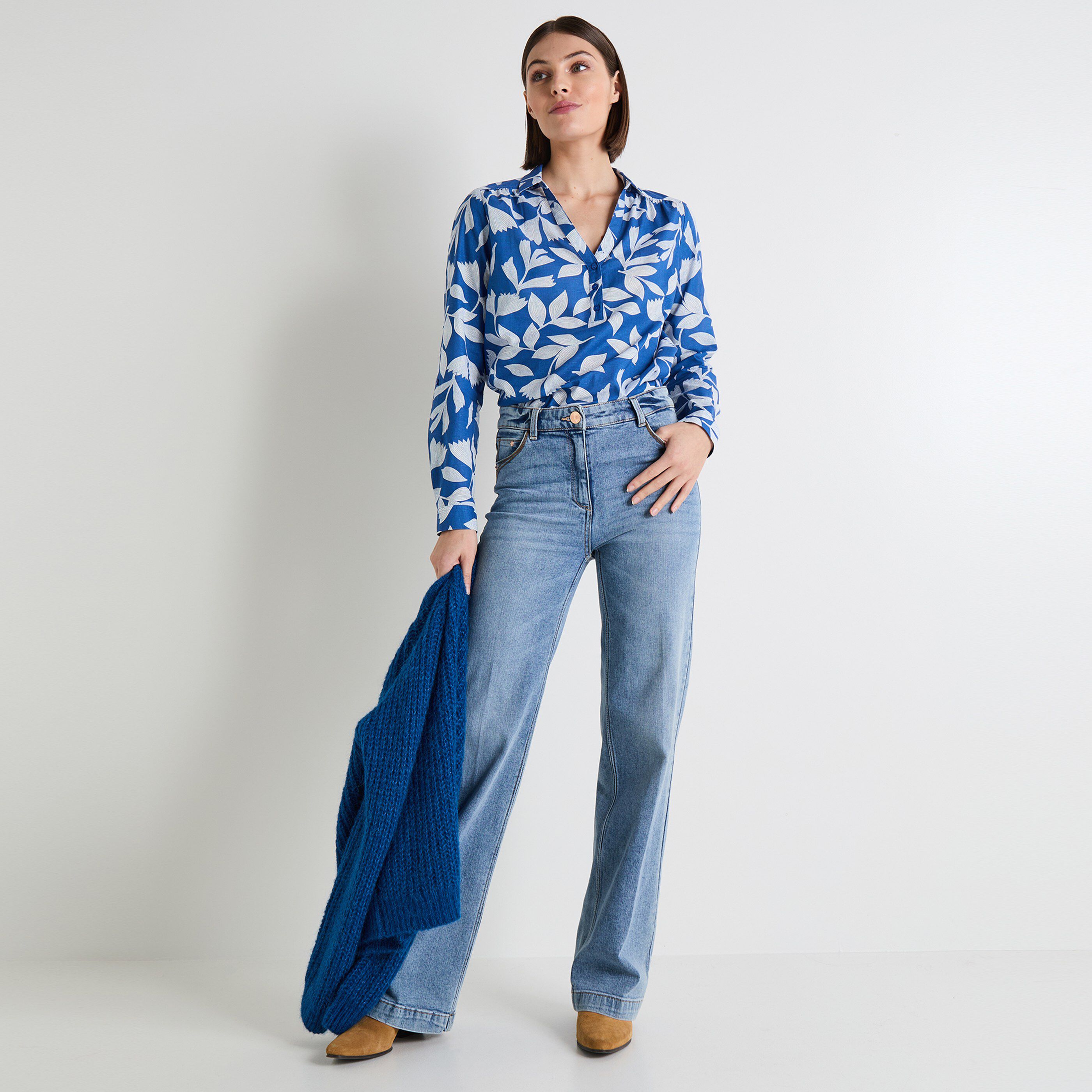 Blouse col chemise femme