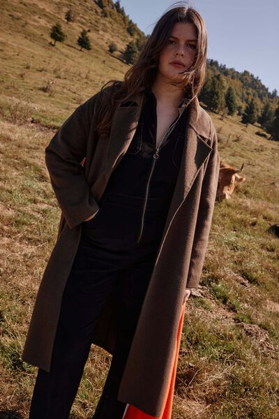 Manteau long à nouer femme