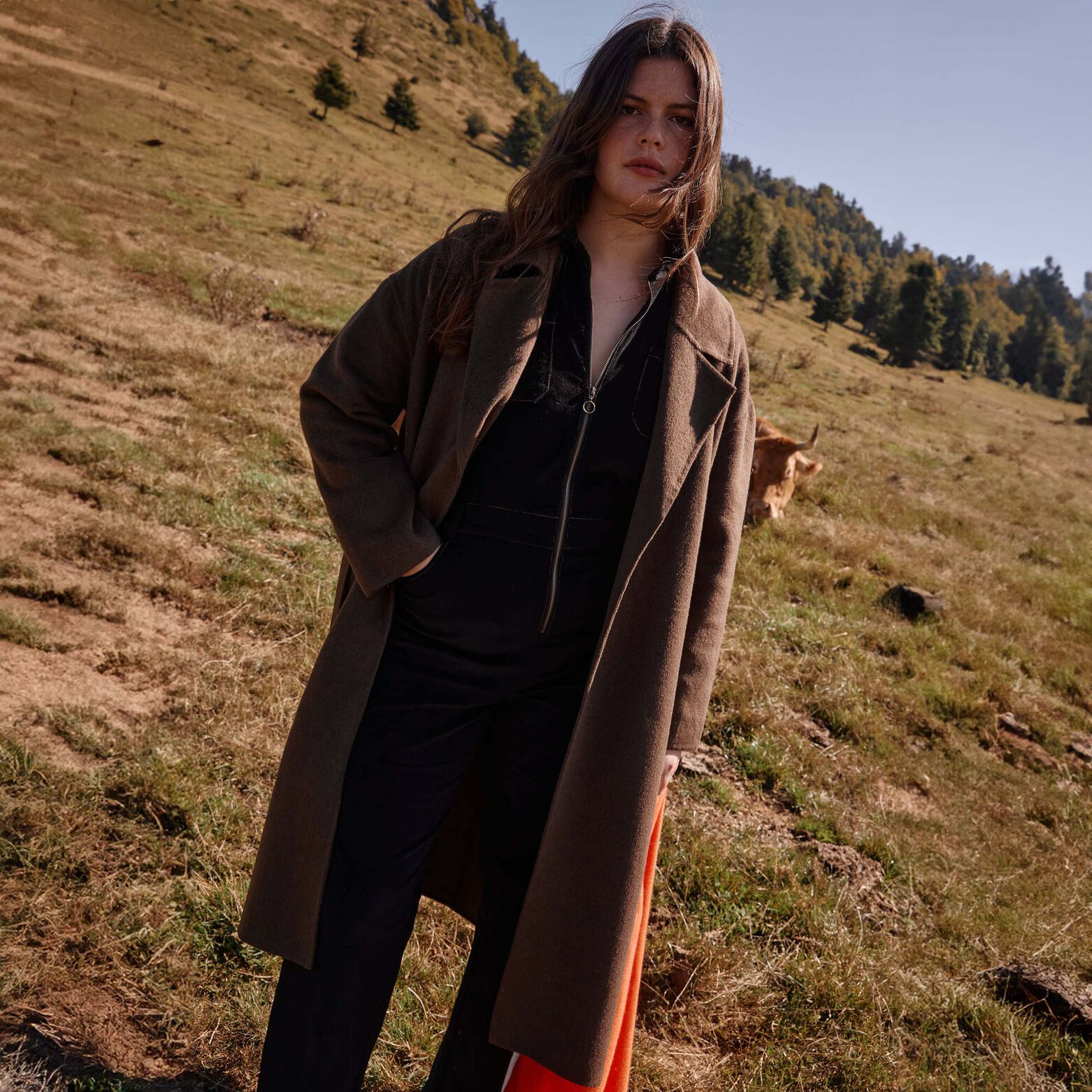 Manteau long à nouer femme - Main Image