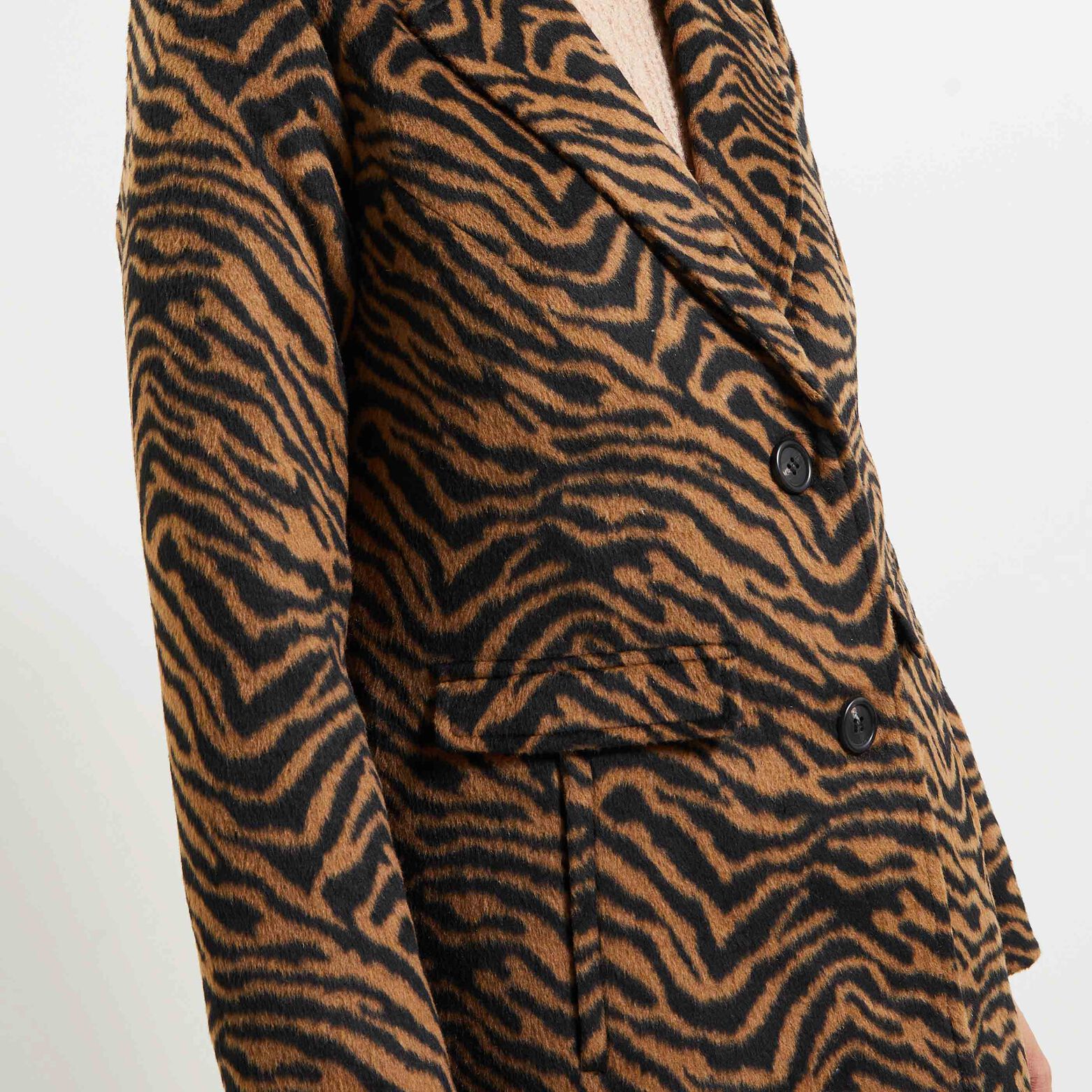 Manteau par-dessus motif animalier femme