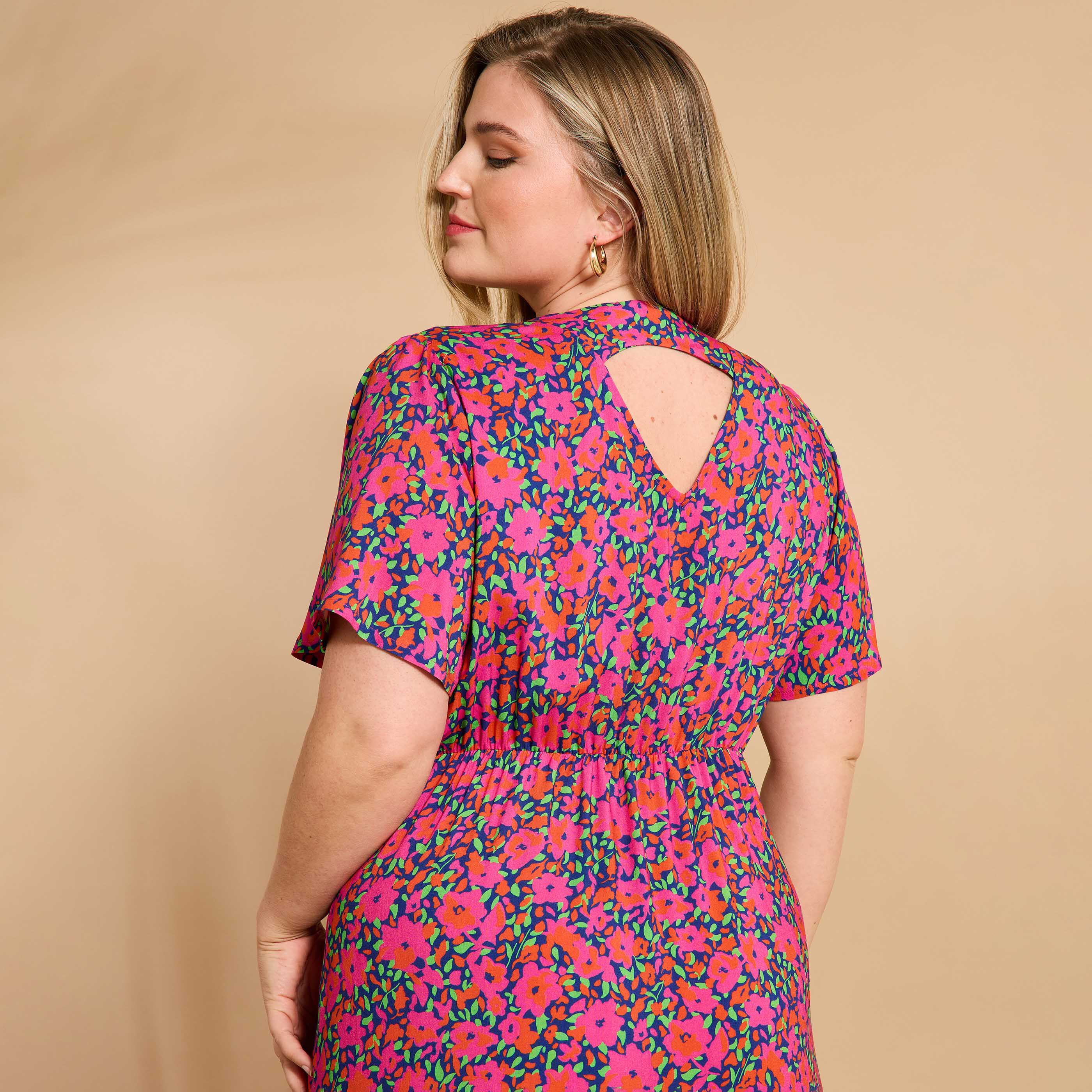 Robe longue imprim&eacute;e femme