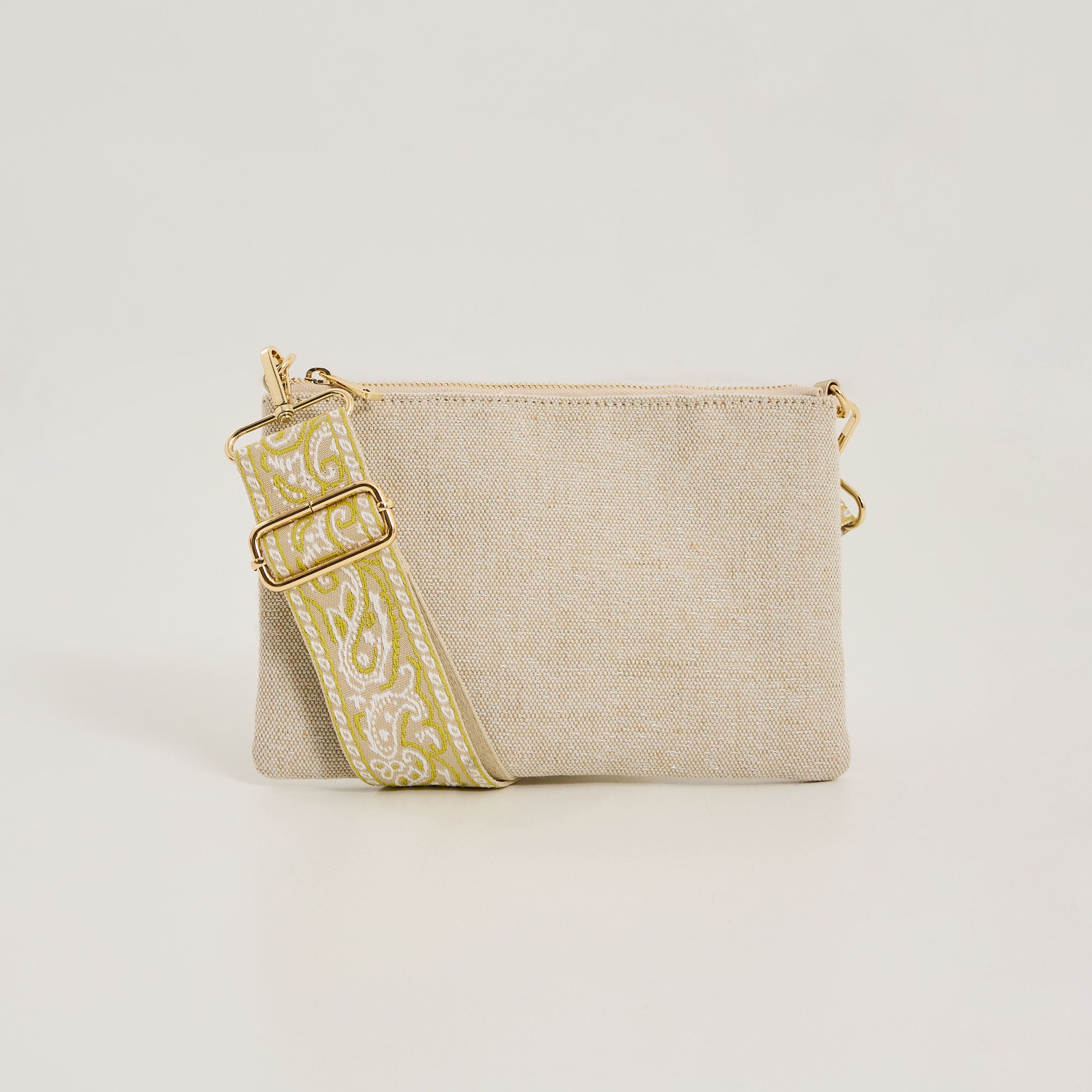 Pochette brillante avec sangle femme