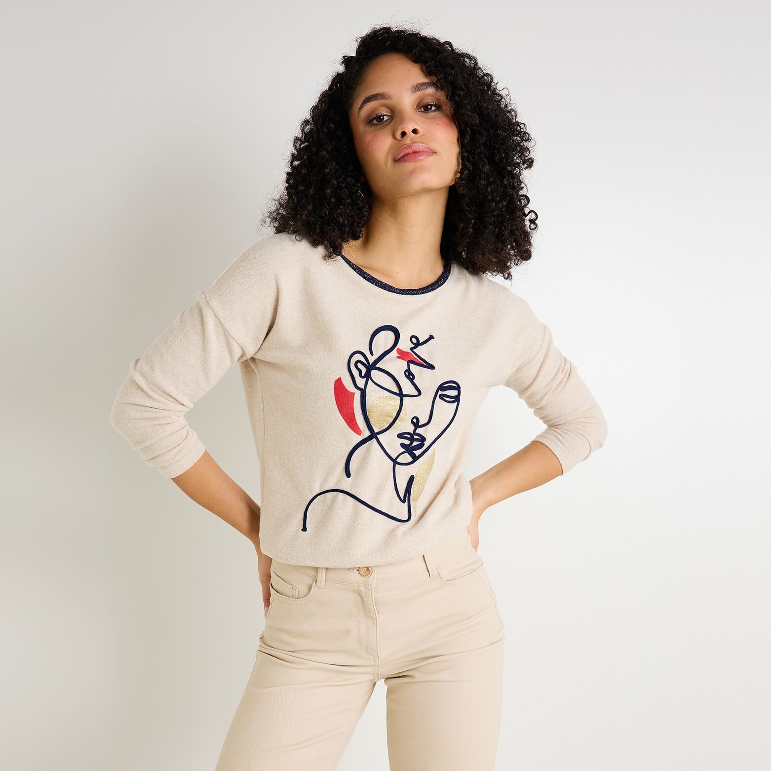 T-shirt col rond femme