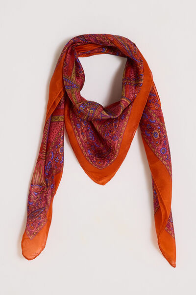 Foulard carré imprimé cachemire femme