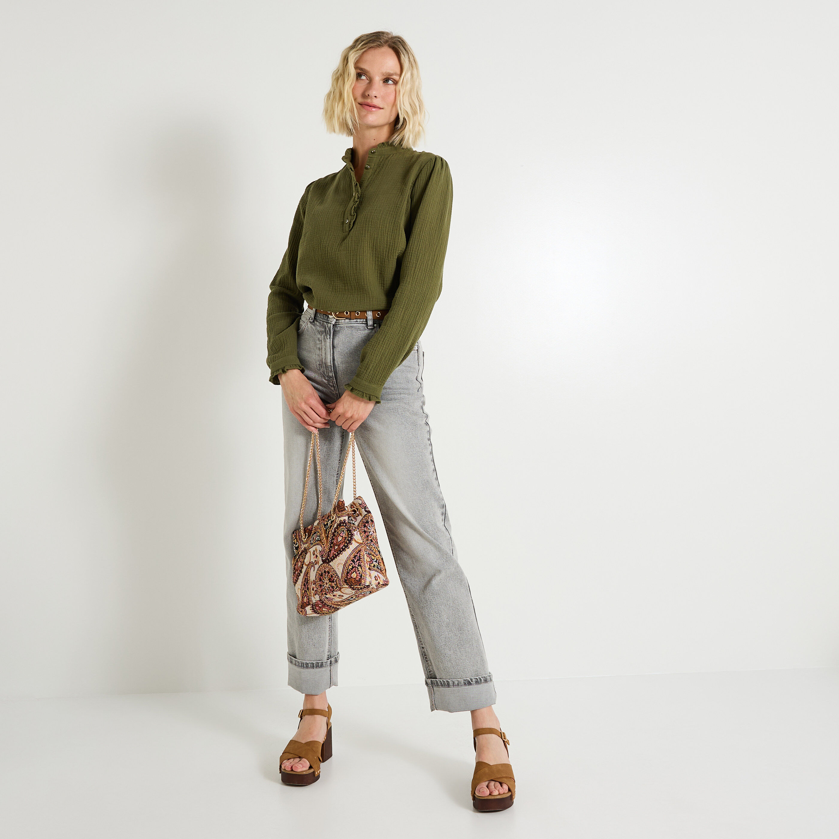 Blouse en gaze de coton femme