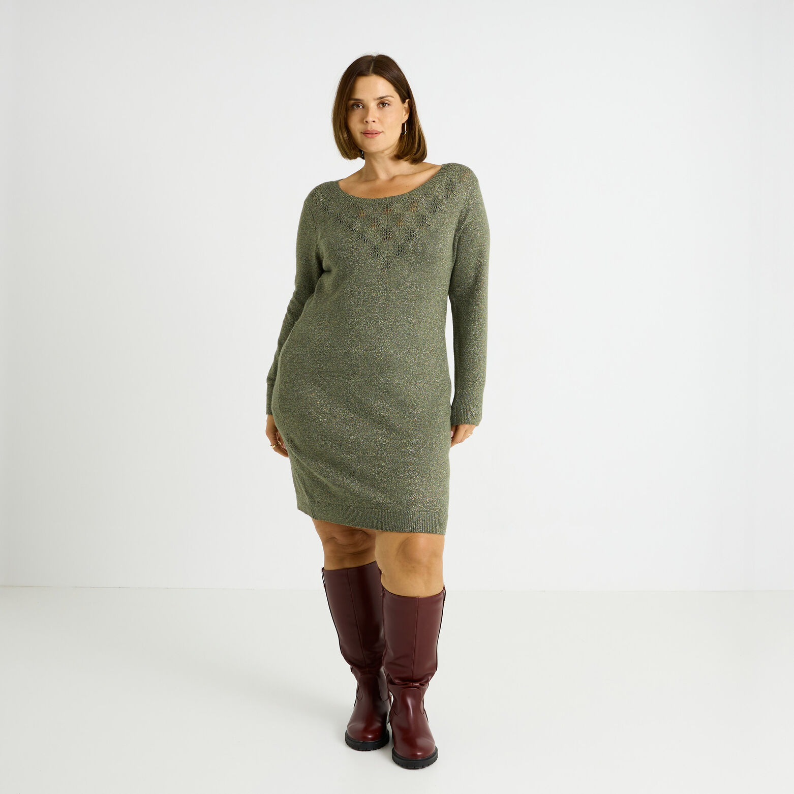 Robe pull pour femme avec manches longues Robe pull pour femme avec manches longues