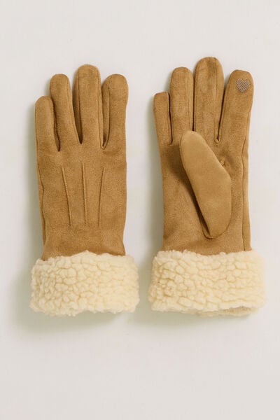 Gants fourrés à revers femme