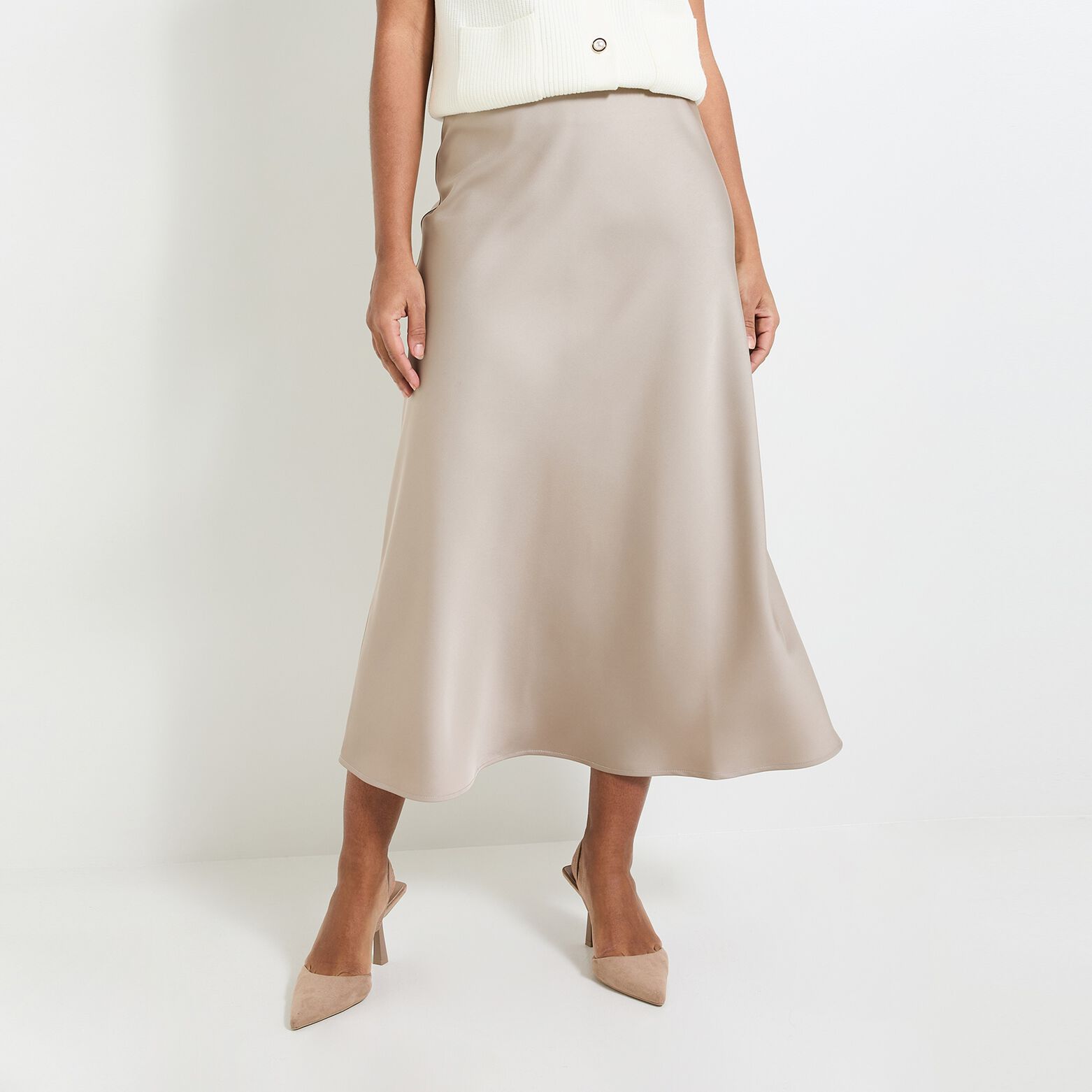 Jupe longue satinée femme
