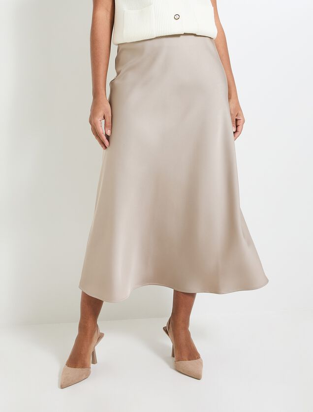 Jupe longue satinée femme