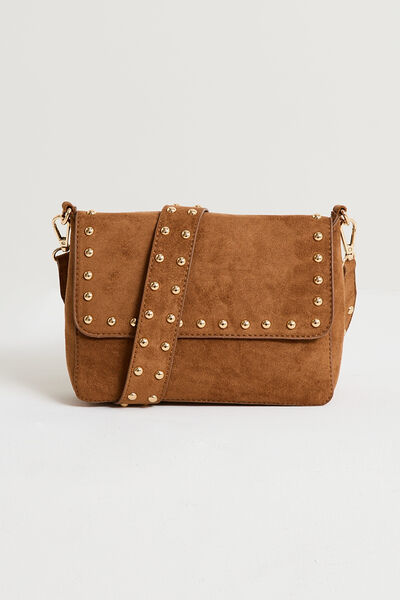 Sac bandoulière à rabat clouté