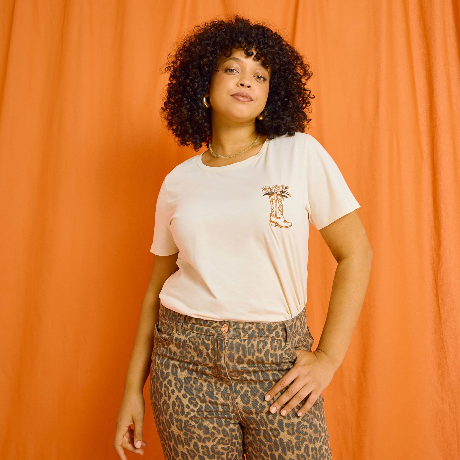 T shirt col rond femme