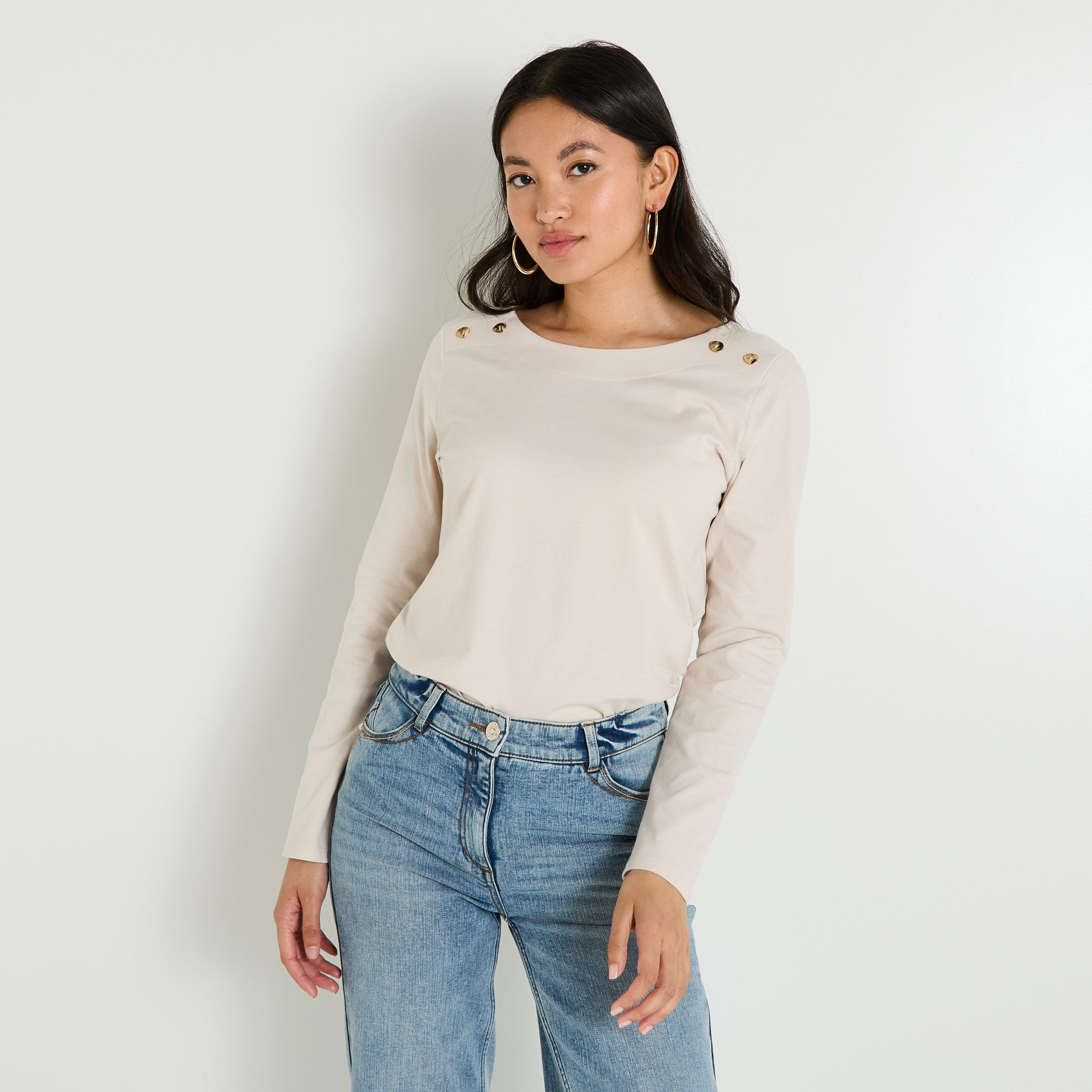 T-shirt col bateau femme