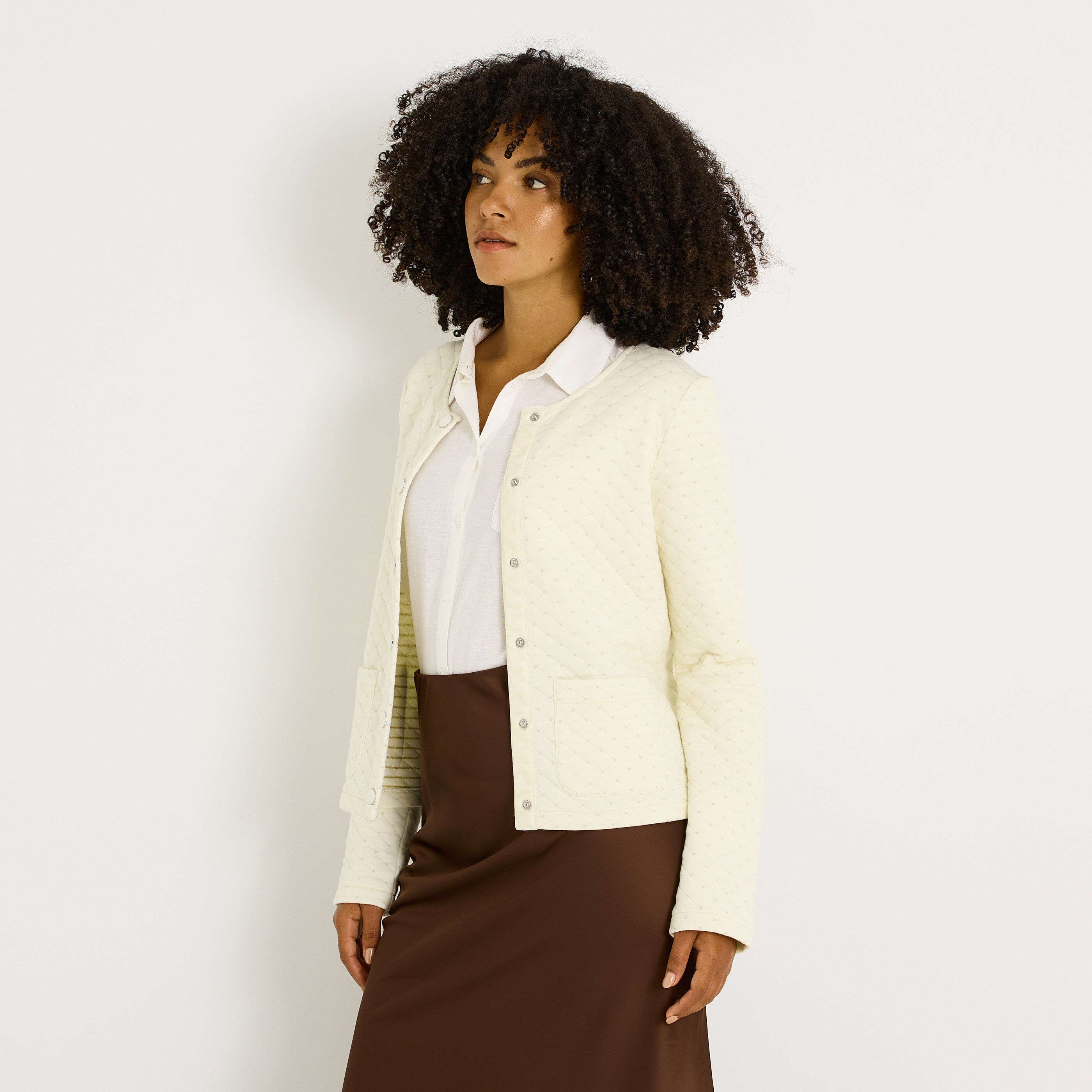 Veste en maille matelass&eacute;e femme 