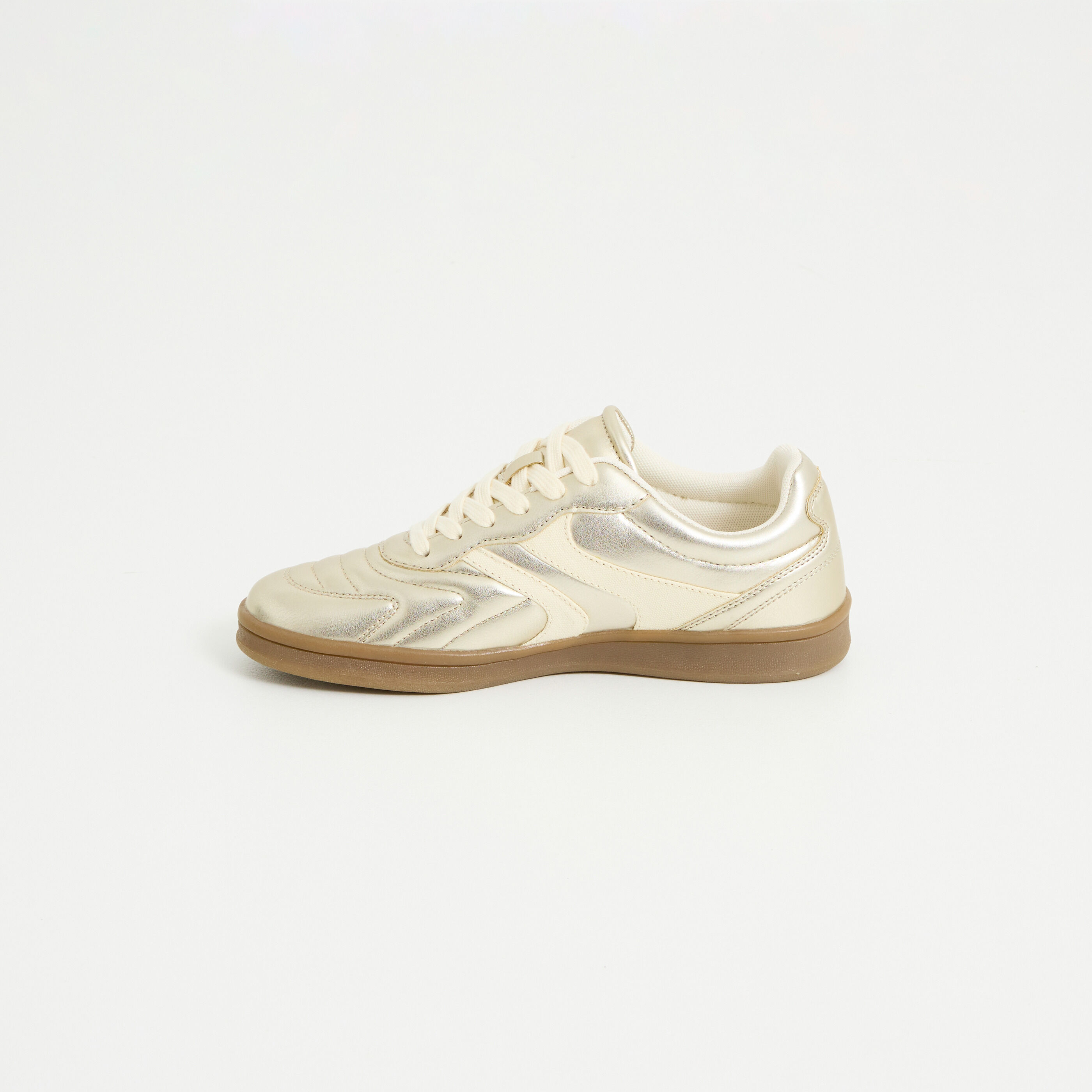 Baskets brillantes bi-mati&egrave;re femme