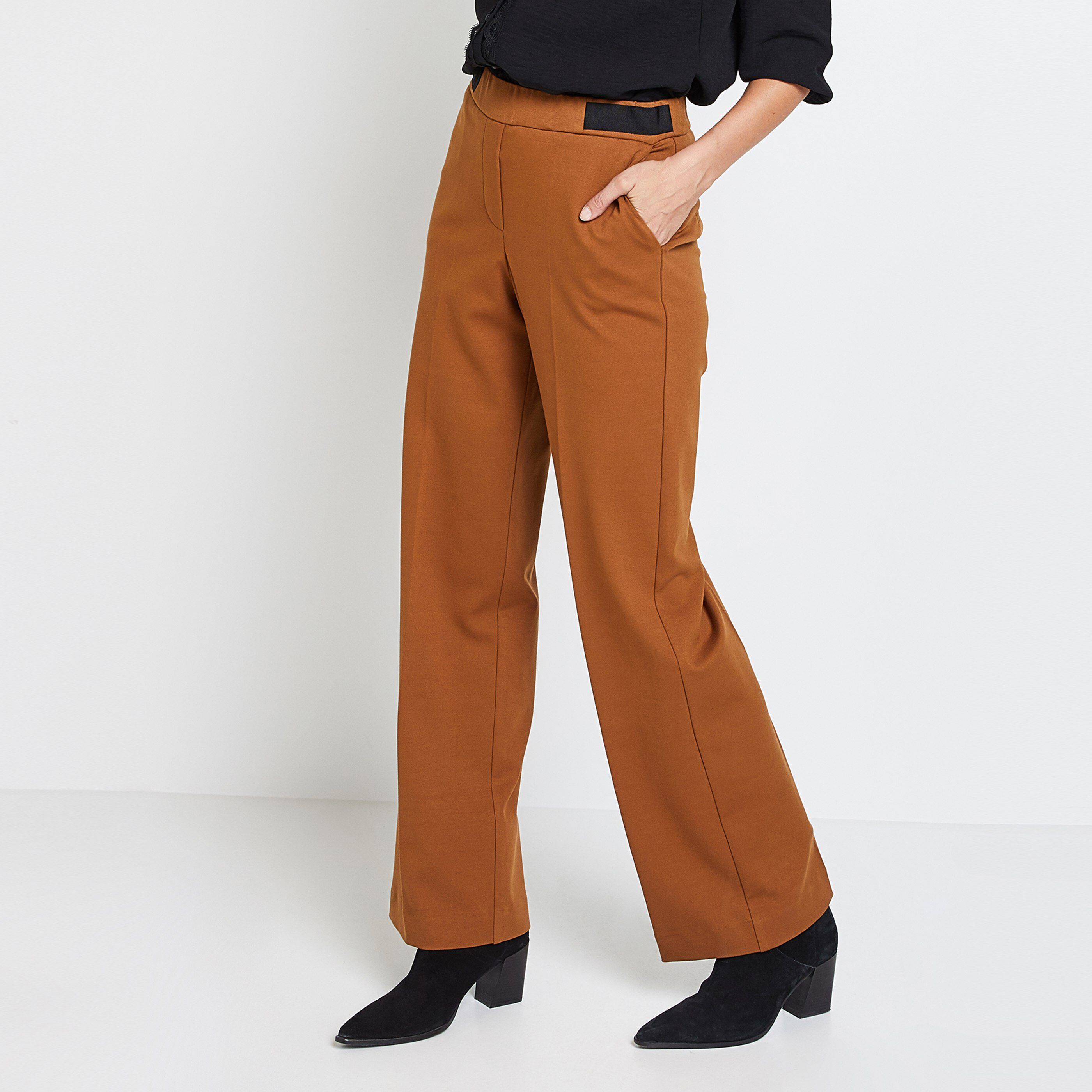 Pantalon large en maille best sale