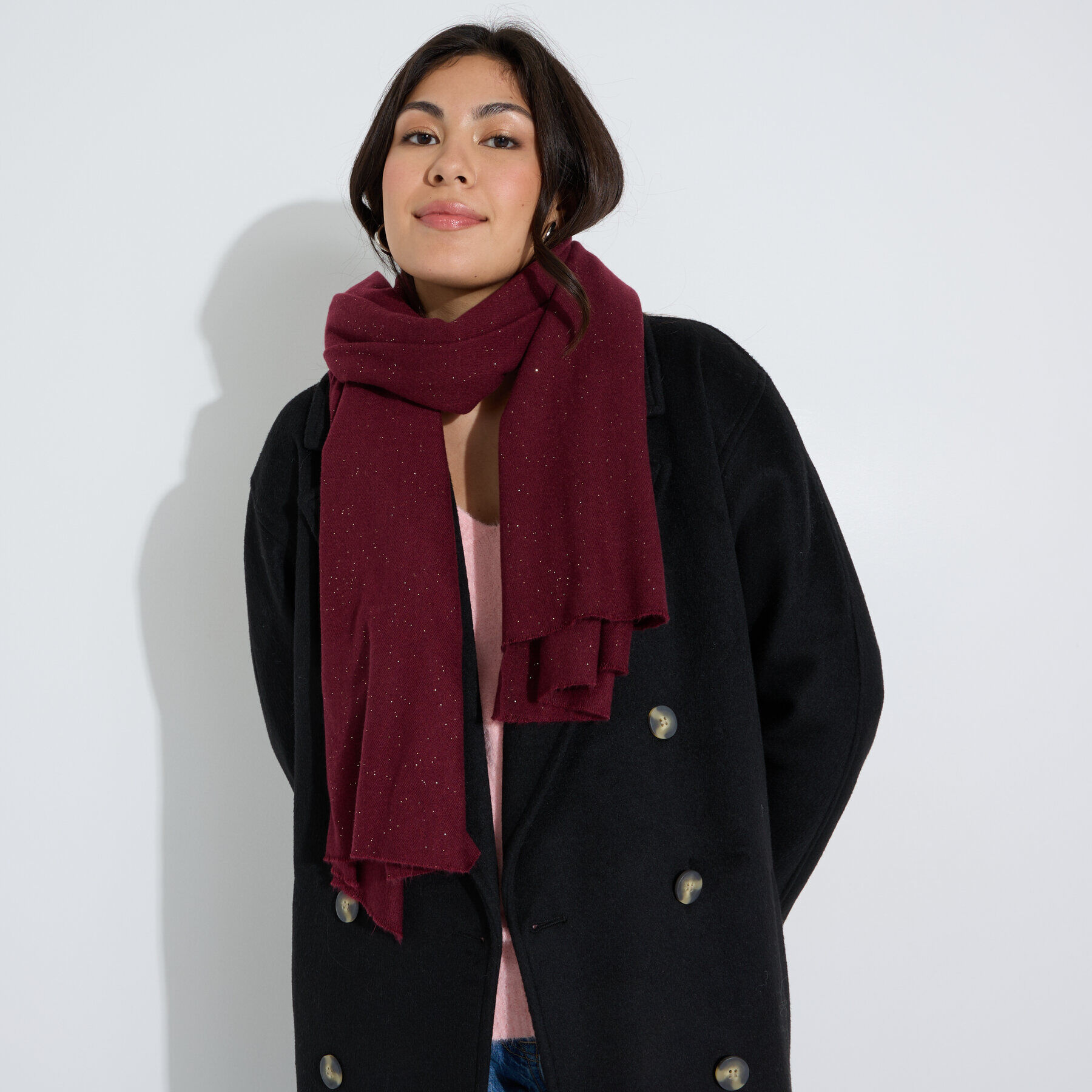 &Eacute;charpe longue chaude paillet&eacute;e femme