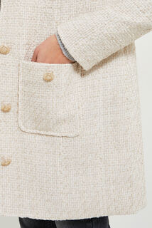 Manteau mi-long en tweed femme