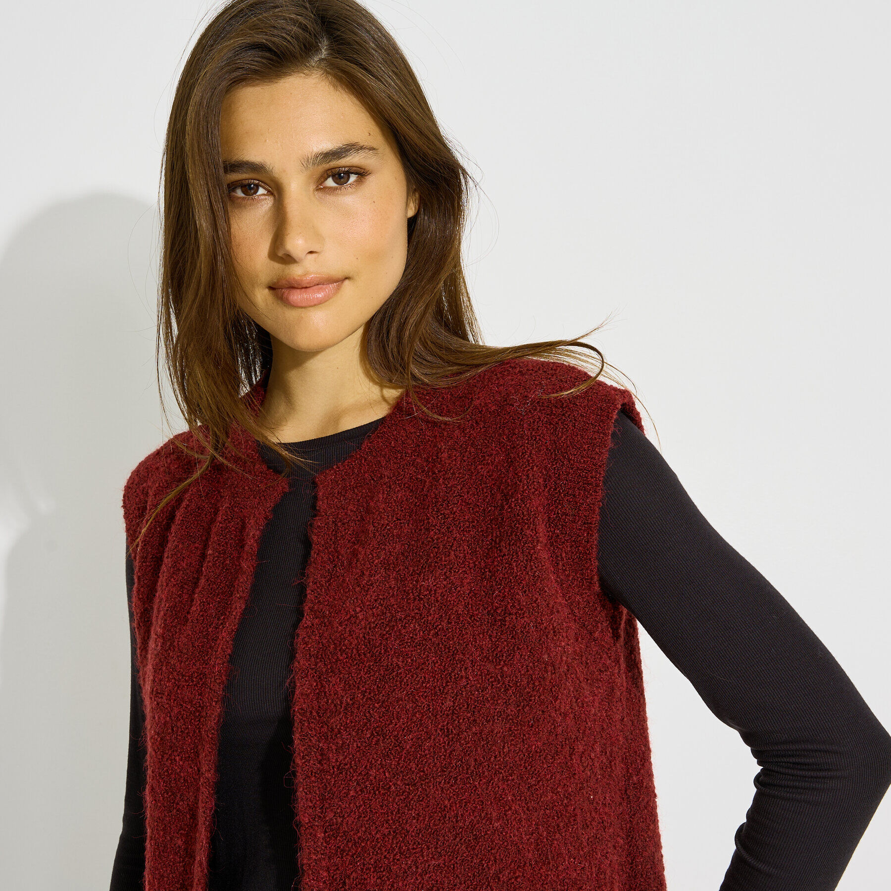 Gilet uni sans manches femme