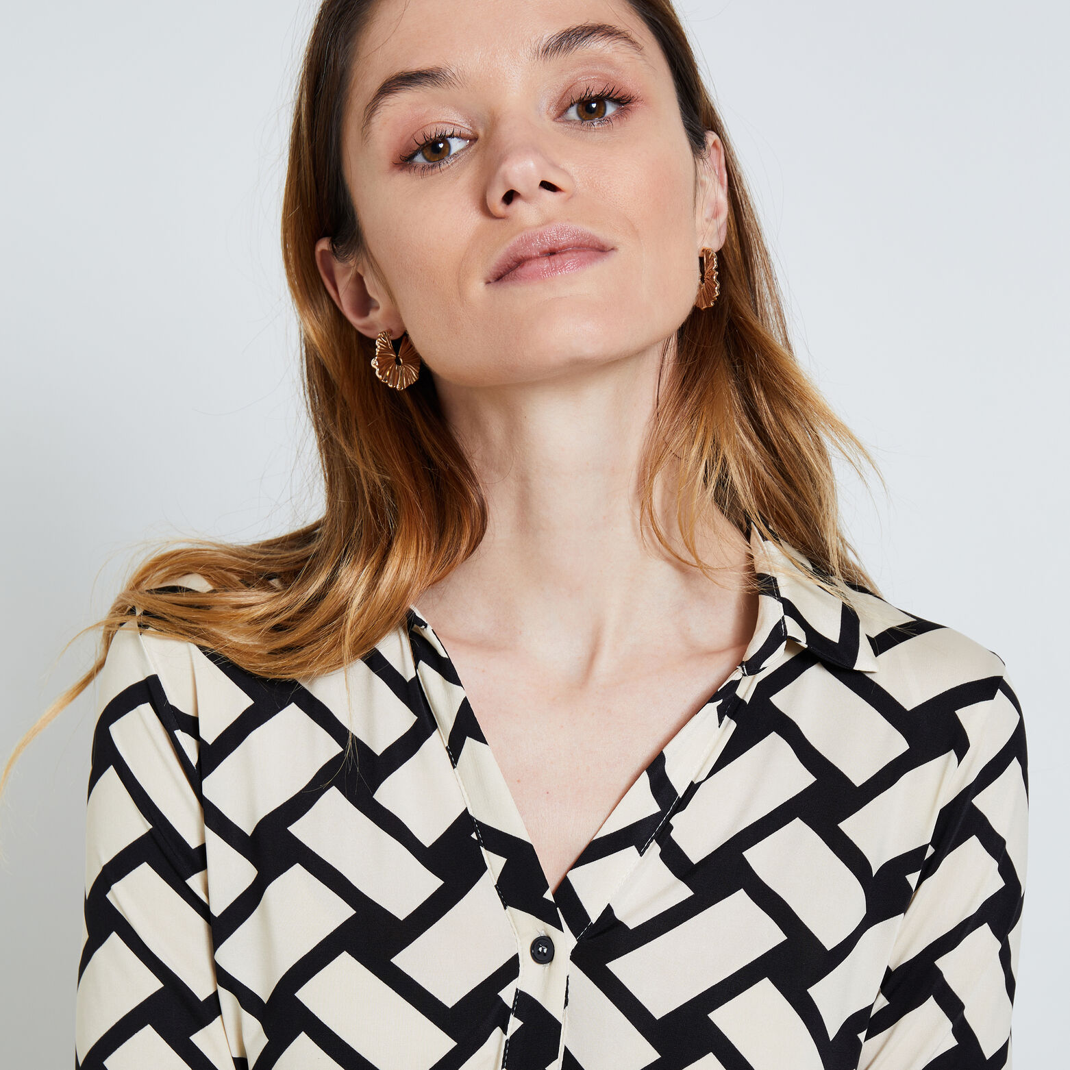 Tshirt col chemise femme