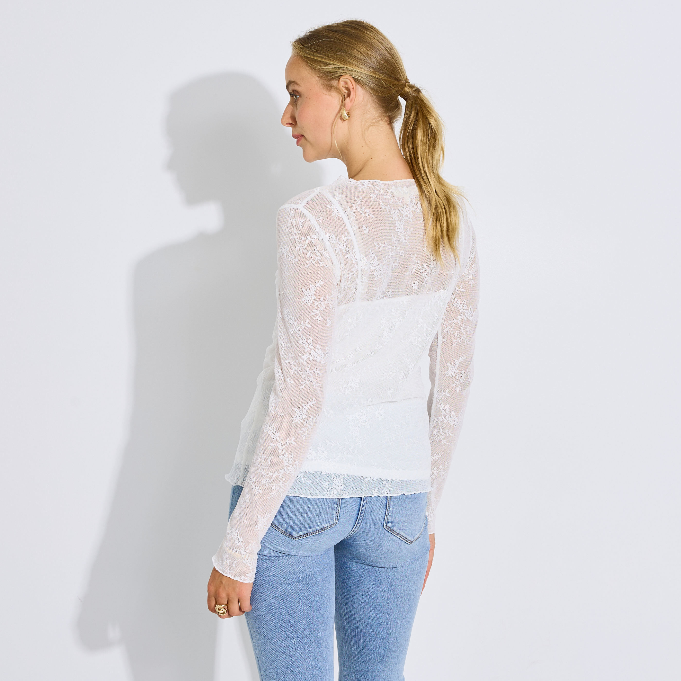 T-shirt effet superpos&eacute; femme