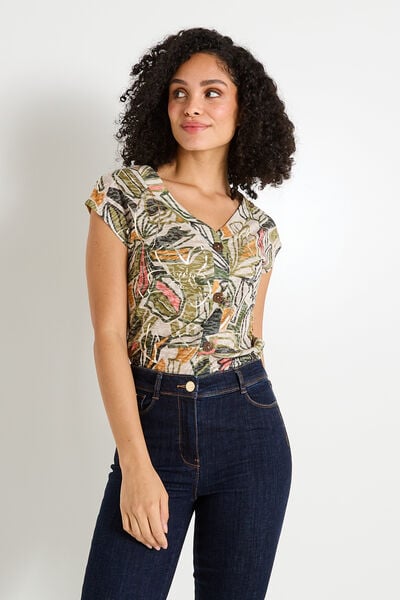 T-shirt col V femme