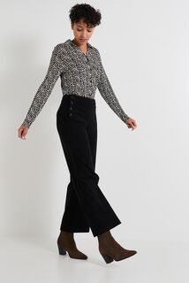 Pantalon à pont velours femme