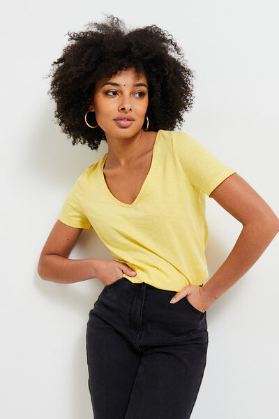 T-shirt col V femme