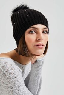 Bonnet pompon femme