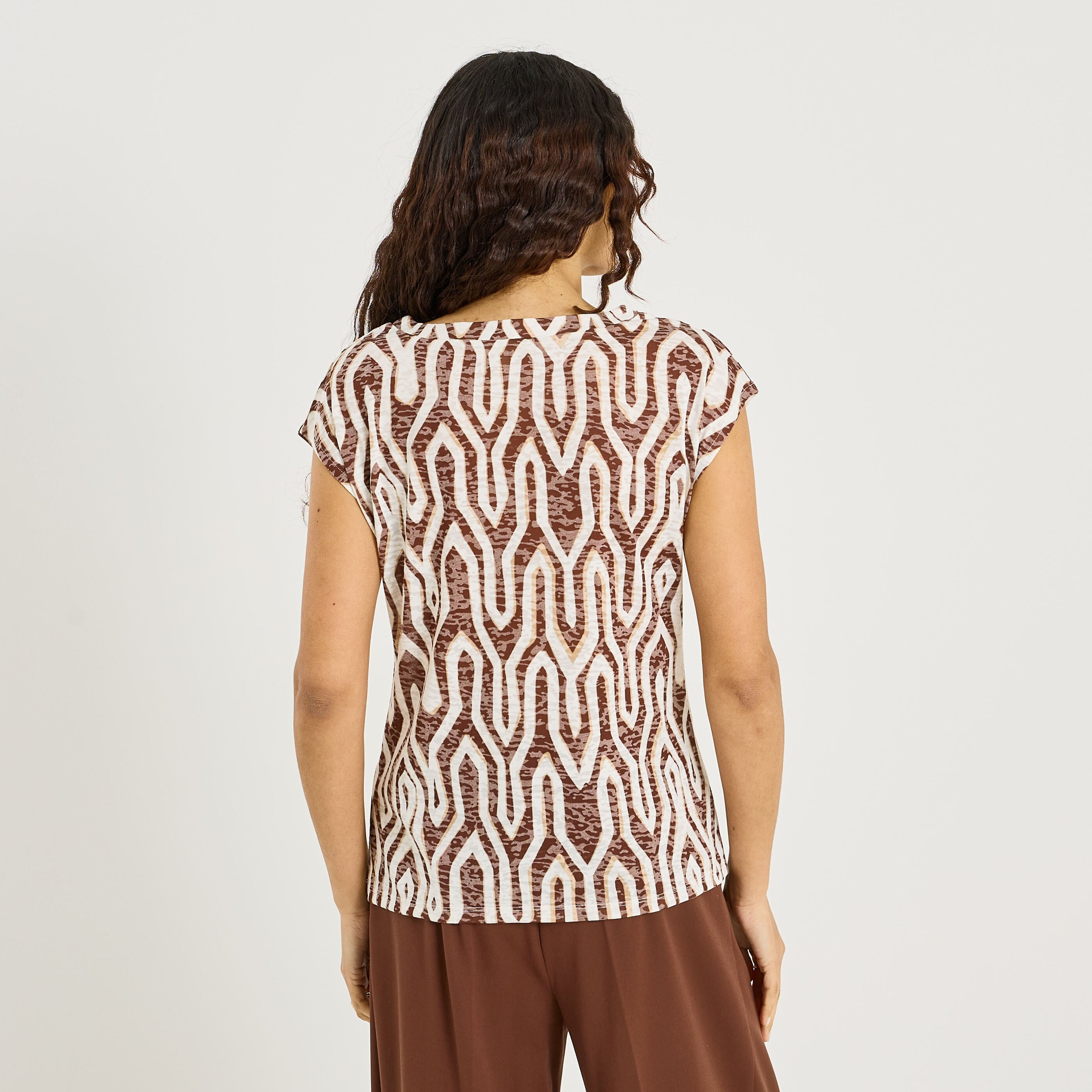 T-shirt imprim&eacute; manches courtes femme